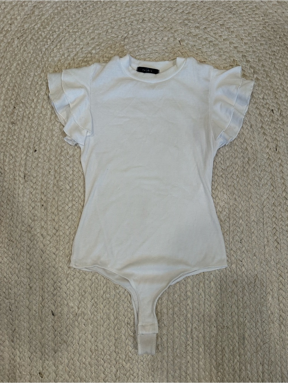 Ruffle Sleeve White Bodysuit